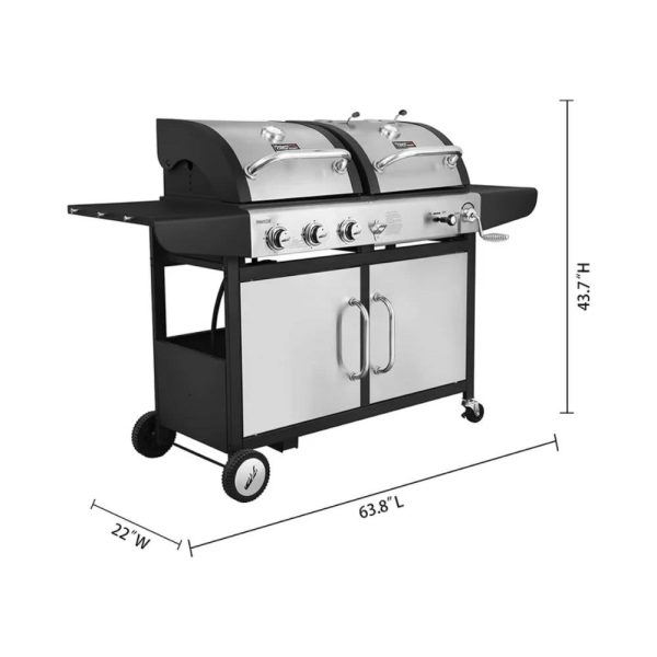 Royal Gourmet 3-Burner 25,500-BTU Dual Fuel Propane Gas and Charcoal Grill Combo with Protected Grill Cover ZH3002SC