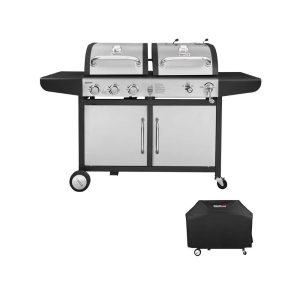 Royal Gourmet 3-Burner 25,500-BTU Dual Fuel Propane Gas and Charcoal Grill Combo with Protected Grill Cover ZH3002SC